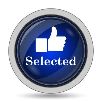 Selected icon. Internet button on white background.. Stock Illustration