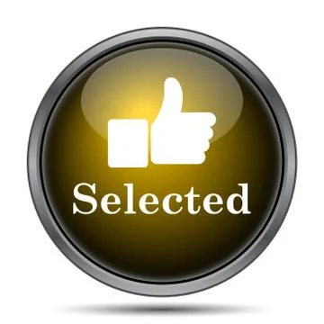Selected icon. Internet button on white background.. Illustrazione stock