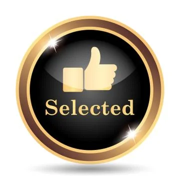 Selected icon. Internet button on white background.. Stock Illustration