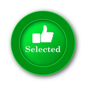 Selected icon. Internet button on white background.. Illustrazione stock