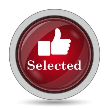 Selected icon. Internet button on white background.. Stock Illustration