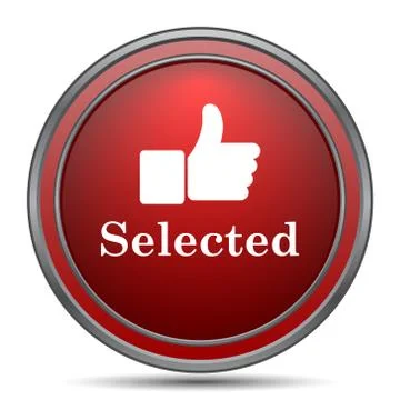 Selected icon. Internet button on white background.. Illustrazione stock