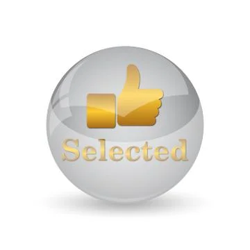 Selected icon. Internet button on white background. . Illustrazione stock