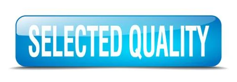 Selected quality blue square 3d realistic isolated web button Stock Illustration