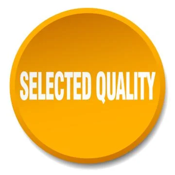 Selected quality orange round flat isolated push button Stock Illustration
