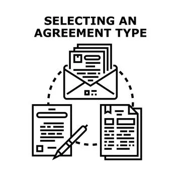 Selecting an agreement type document workflow イラスト素材