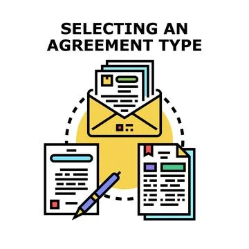 Selecting an agreement type document workflow 스톡 일러스트