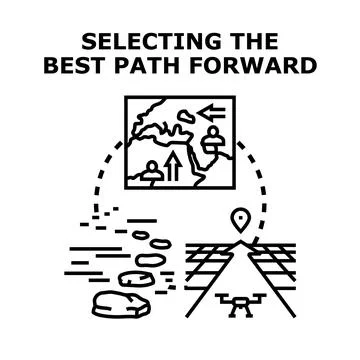 Selecting best path forward progress decision 스톡 일러스트