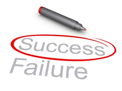 Selecting by circle the word of success Stock Illustration