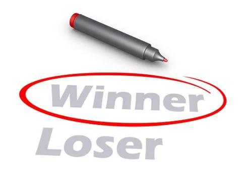 Selecting by circle the word Winner Stock Illustration