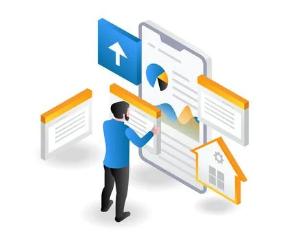 Selecting data and uploading documents Stock Illustration