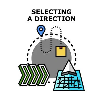 Selecting direction choosing transportation route delivery concept Stock Illustration