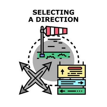Selecting a direction concept with multiple navigation options Stock Illustration