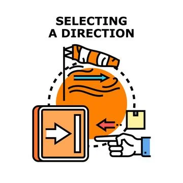 Selecting a direction vector concept illustration Stock Illustration