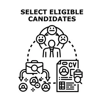 Selecting eligible candidates for job application process Stock Illustration