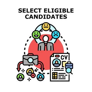 Selecting eligible candidates for job application process Stock Illustration