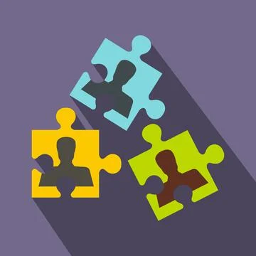 Selecting employees icon, flat style 스톡 일러스트