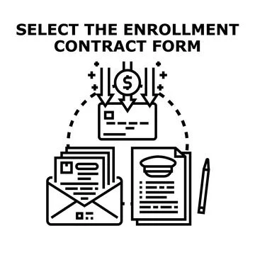 Selecting enrollment contract form for service application payment Stock Illustration