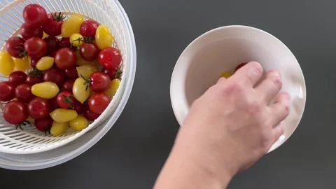 Selecting fresh cherry tomatoes 스톡 동영상 342335595