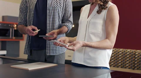 Selecting kitchen materials and colours Video stock 60788938