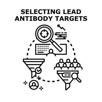 Selecting lead antibody targets process illustration Stock Illustration