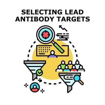Selecting lead antibody targets process illustration Stock Illustration