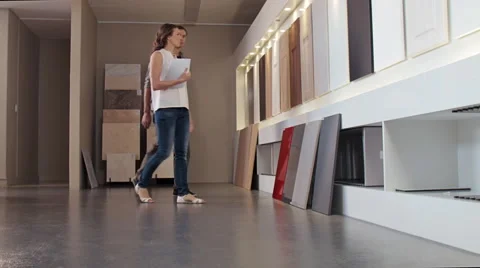 Selecting new kitchen finishes Stock Footage 60787308