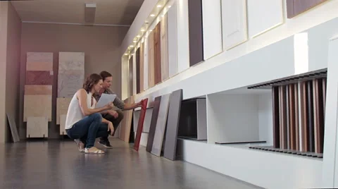 Selecting new kitchen finishes Stock Footage 60787544
