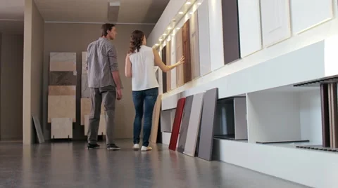 Selecting new kitchen finishes Stock Footage 60787742