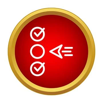 Selecting an option with checkmarks on red circle Stock Illustration