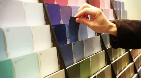 Selecting Paint Sample 3963 Stock Footage 34618237
