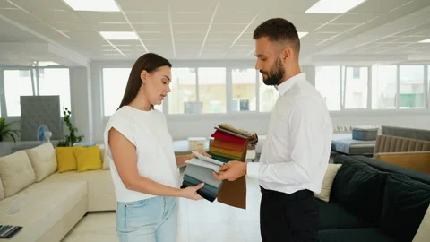 Selecting the Perfect Fabric for a Custom Sofa Design Video stock 291736080