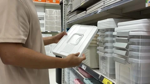Selecting Plastic Box Stock Footage 345294256