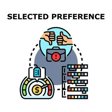 Selecting preference for product or service evaluation Stock Illustration
