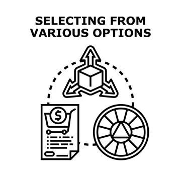 Selecting product options and customization choices concept Stock Illustration