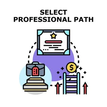 Selecting professional career path for future success Stock Illustration