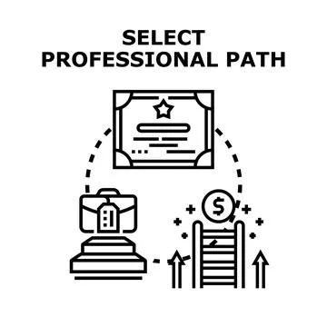Selecting professional career path for future success Stock Illustration