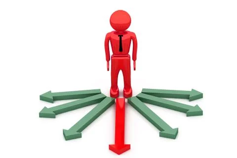 Selecting the right direction. Stock Illustration