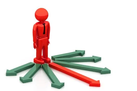 Selecting the right direction. Stock Illustration