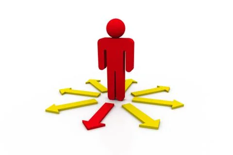 Selecting the right direction. Stock Illustration
