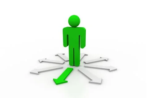 Selecting the right direction. Stock Illustration