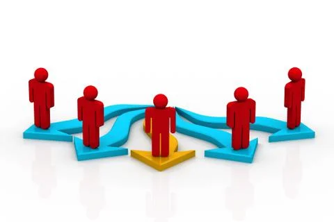 Selecting the right direction. Illustrazione stock
