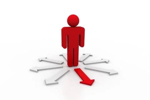 Selecting the right direction. Stock Illustration