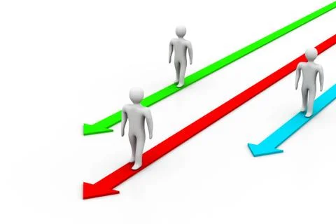 Selecting the right direction. Stock Illustration