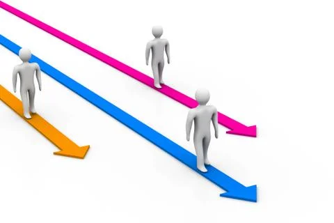Selecting the right direction. Stock Illustration