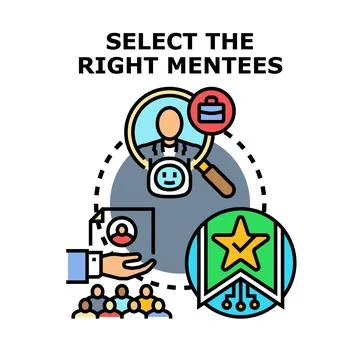 Selecting right mentee for business mentor program Illustration