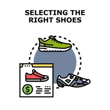Selecting the right shoes online for optimal choice Stock Illustration