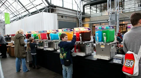 Selecting slush ice Stock Footage 35185468