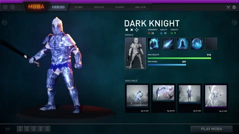 Selecting a Stone Golem monster in the digital online game character menu Stock Footage 287469301