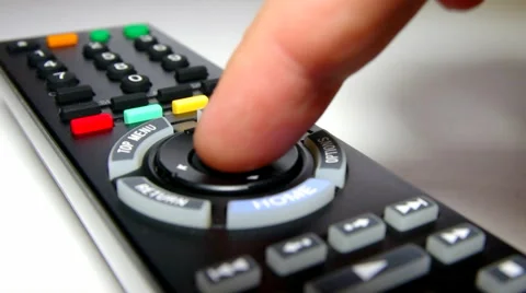 Selecting TV mode with the remote Stock Footage 60235103